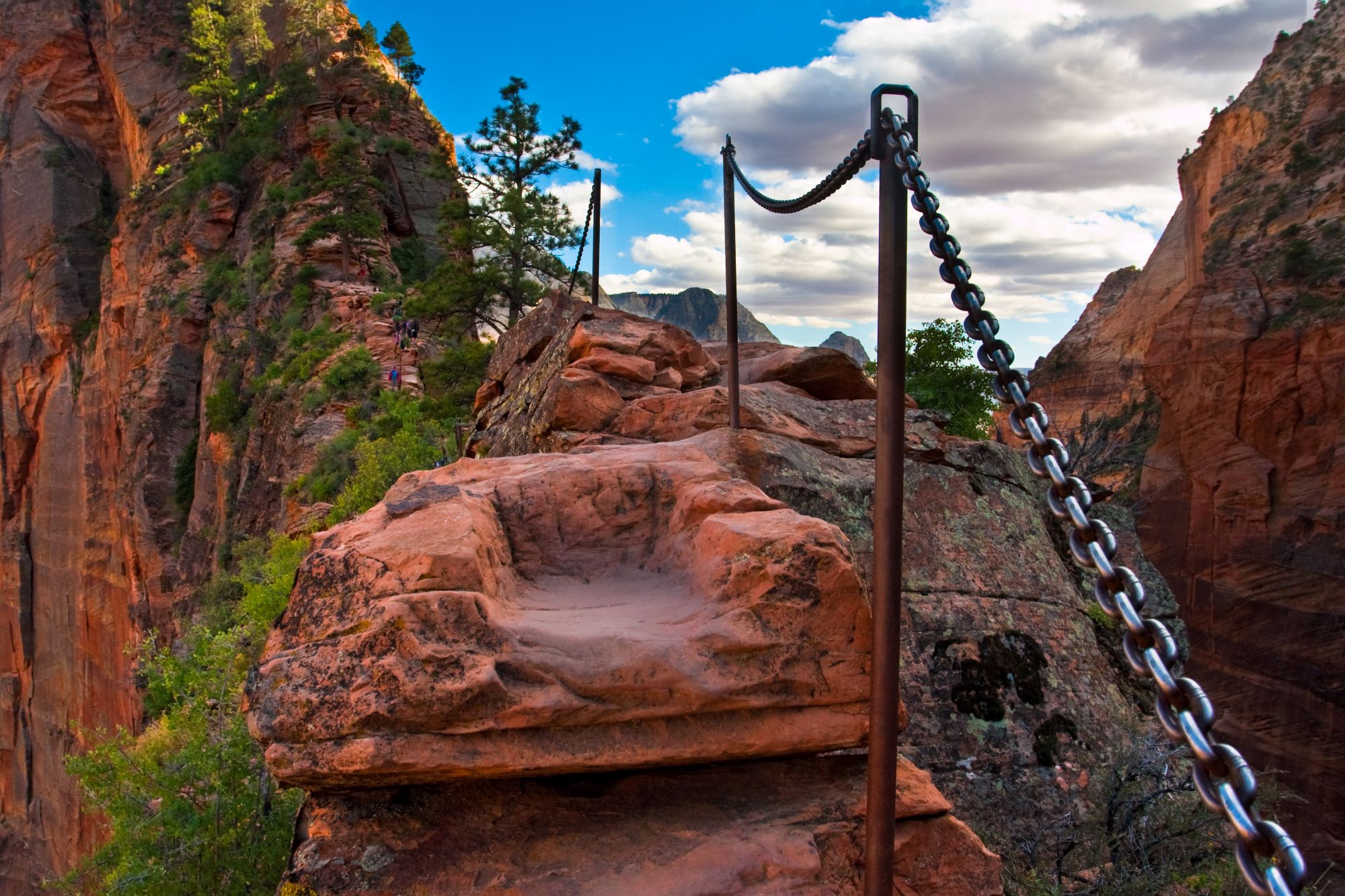 Steps on Angel's Landing in Zion National Park.